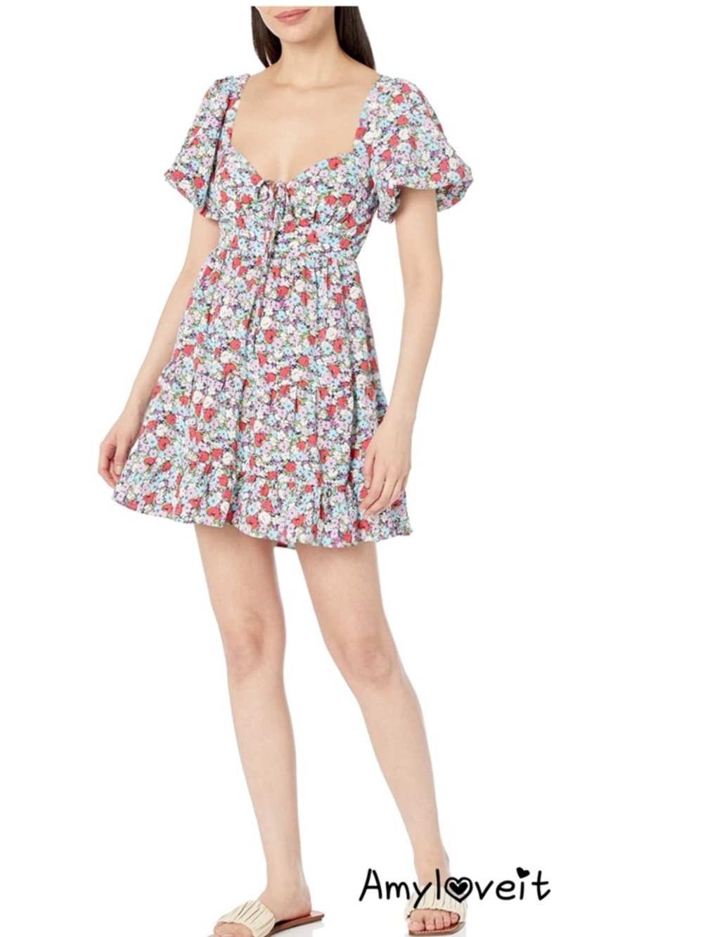 Xtraordinary Puff Sleeve Mini Dress #96